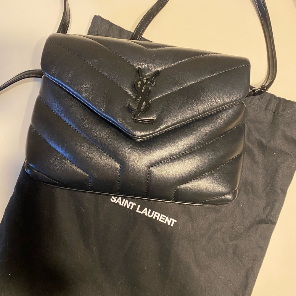 Yves Saint Laurent Black Quilted Leather Crossbody Bag